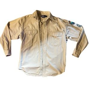 POLO Ralph Lauren Sportsman Respect Wildlife Khaki Shirt Men's Size Medium